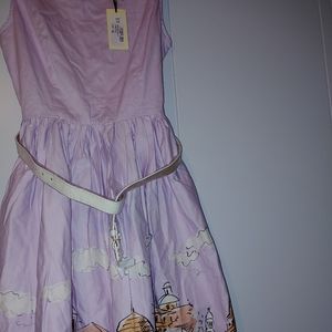 50s Audrey Florence Swing Dress in Light Lilac